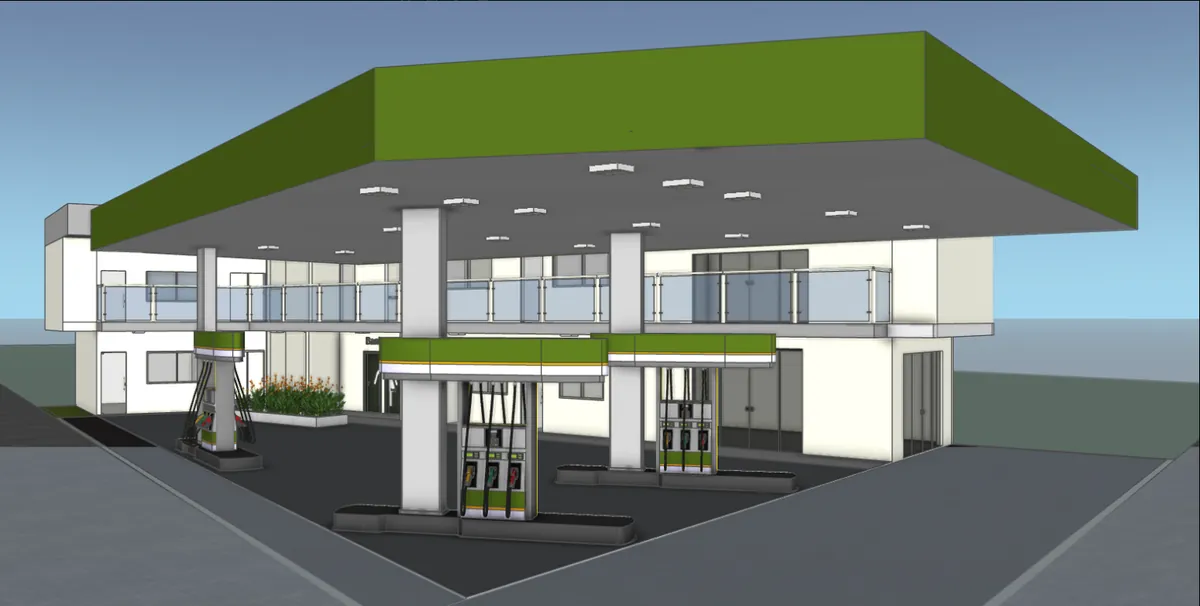 Projeto 3D sem tratamento: Projeto comercial com atmosfera noturna