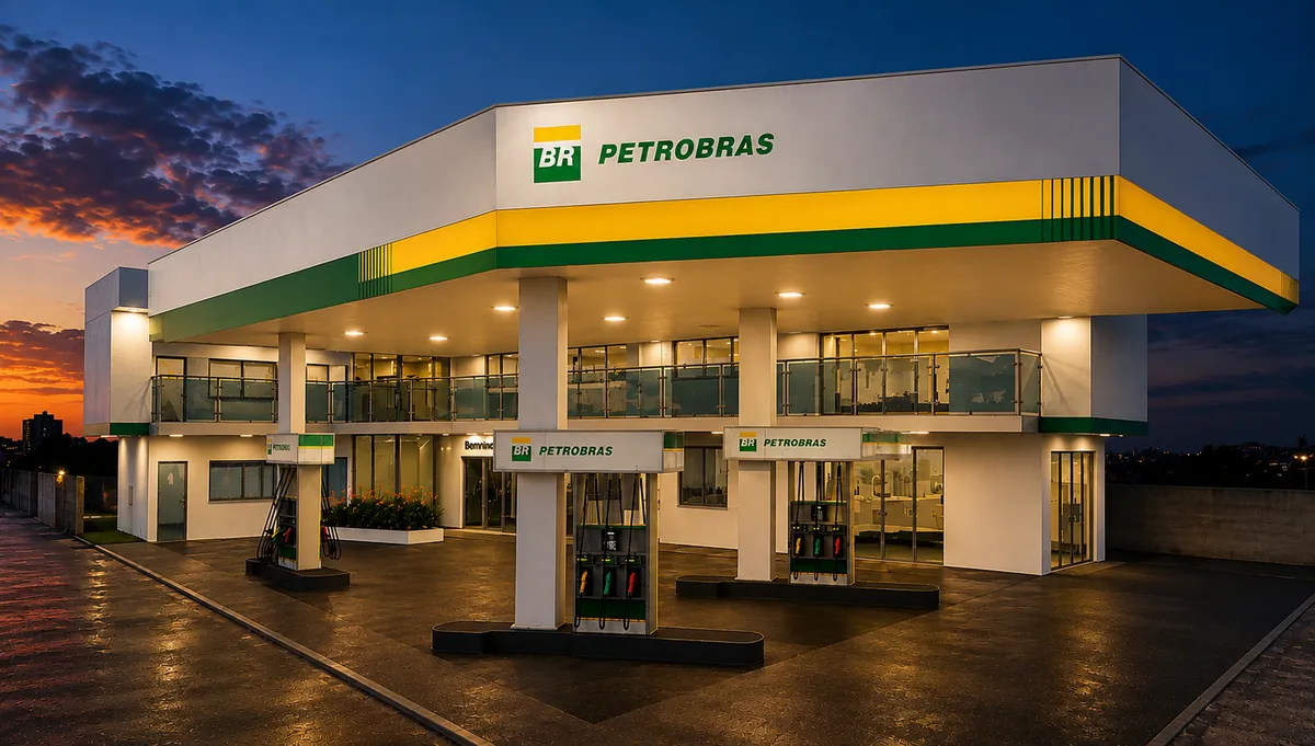 Render fotorrealista gerado com IA: Projeto comercial com atmosfera noturna